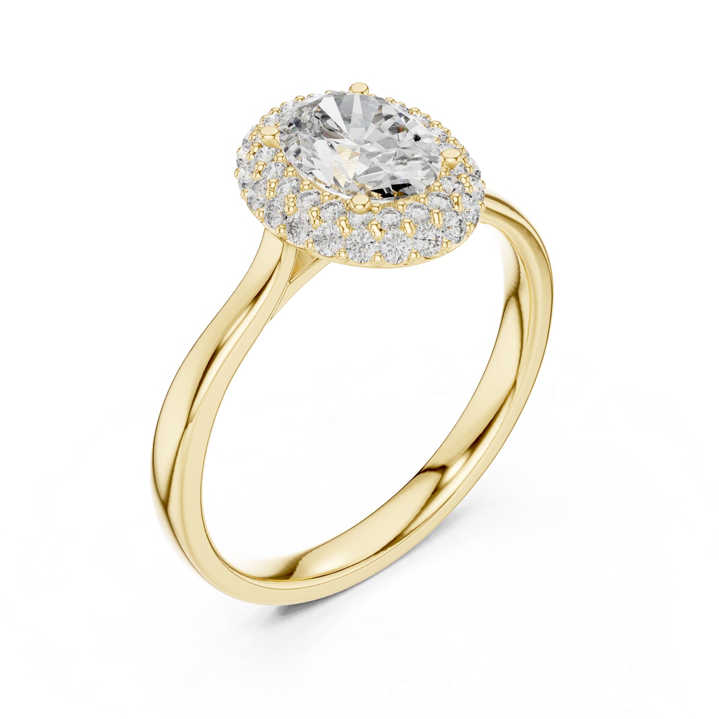 14K Rose Gold Oval & Round Lab-Grown Diamond Ring for Women | Bridal Wear | Pure Carat