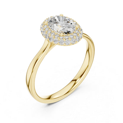 14K Rose Gold Oval & Round Lab-Grown Diamond Ring for Women | Bridal Wear | Pure Carat
