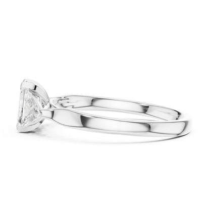 18K Yellow Gold Emerald & Trillion Lab-Grown Diamond Stud Ring for Women | Party Wear | Pure Carat