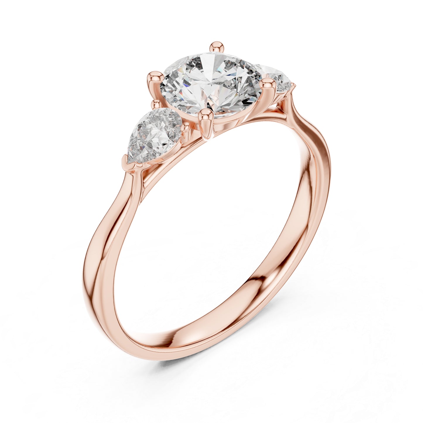 14K White Gold Pear & Oval Lab-Grown Diamond Ring for Women | Office Wear | Pure Carat