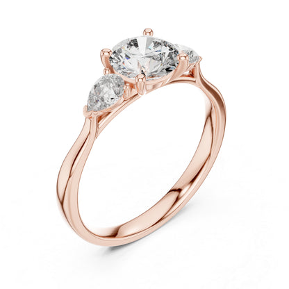 14K White Gold Pear & Oval Lab-Grown Diamond Ring for Women | Office Wear | Pure Carat