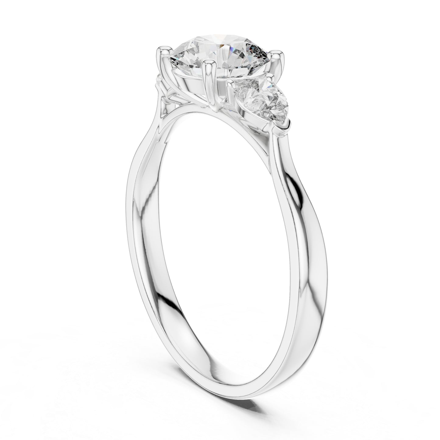 14K White Gold Pear & Oval Lab-Grown Diamond Ring for Women | Office Wear | Pure Carat