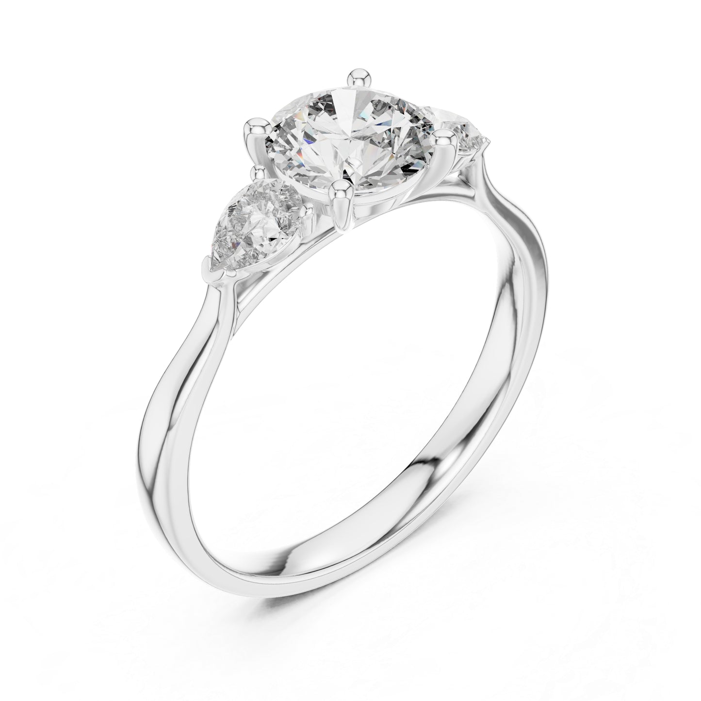 14K White Gold Pear & Oval Lab-Grown Diamond Ring for Women | Office Wear | Pure Carat