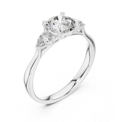 14K White Gold Pear & Oval Lab-Grown Diamond Ring for Women | Office Wear | Pure Carat