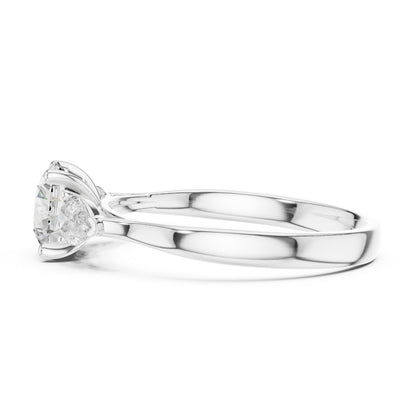 14K White Gold Pear & Oval Lab-Grown Diamond Ring for Women | Office Wear | Pure Carat