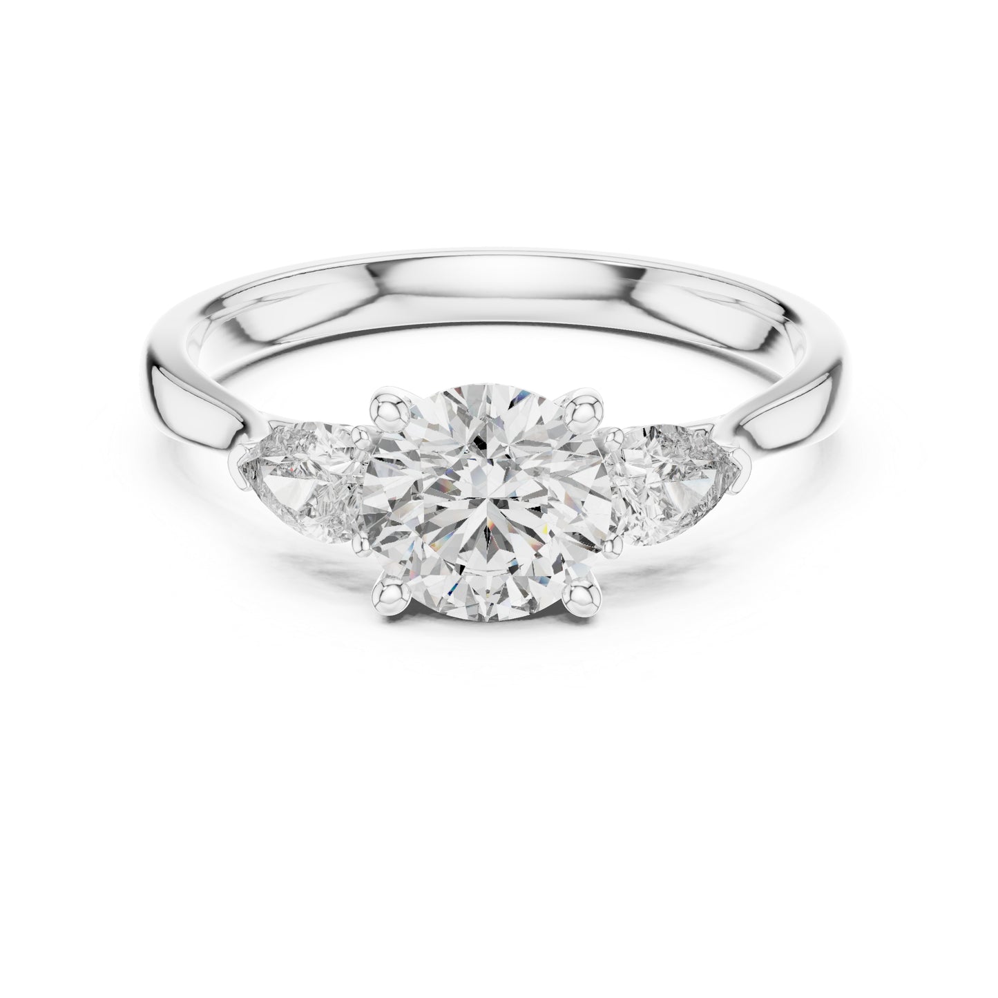 14K White Gold Pear & Oval Lab-Grown Diamond Ring for Women | Office Wear | Pure Carat