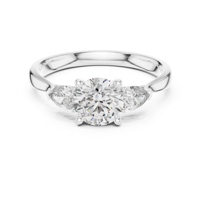 14K White Gold Pear & Oval Lab-Grown Diamond Ring for Women | Office Wear | Pure Carat