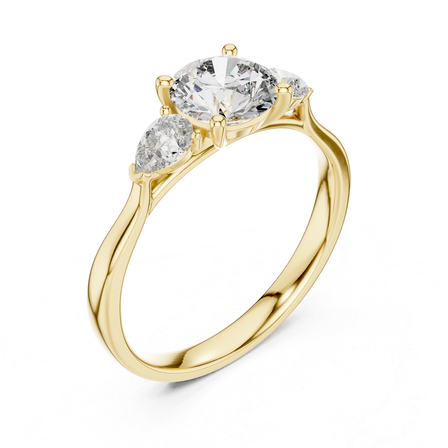14K White Gold Pear & Oval Lab-Grown Diamond Ring for Women | Office Wear | Pure Carat