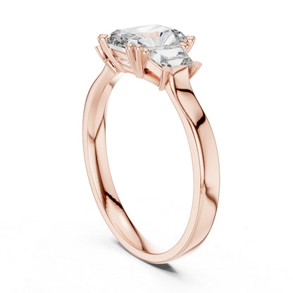 18K Rose Gold Custom Baguette & Radiant Lab-Grown Diamond Engagement Ring for Women | Pure Carat