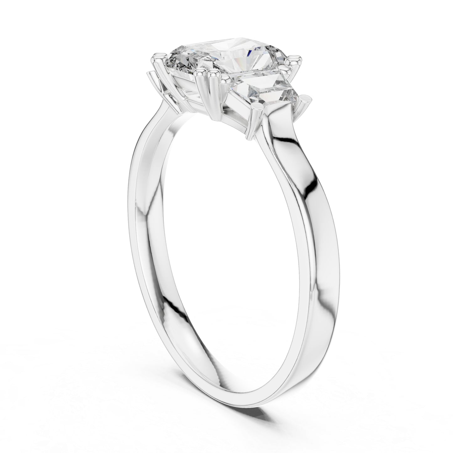 18K Rose Gold Custom Baguette & Radiant Lab-Grown Diamond Engagement Ring for Women | Pure Carat