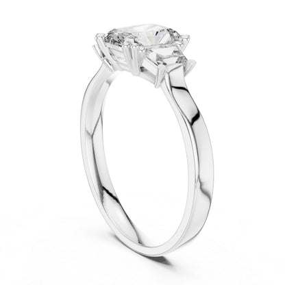 18K Rose Gold Custom Baguette & Radiant Lab-Grown Diamond Engagement Ring for Women | Pure Carat