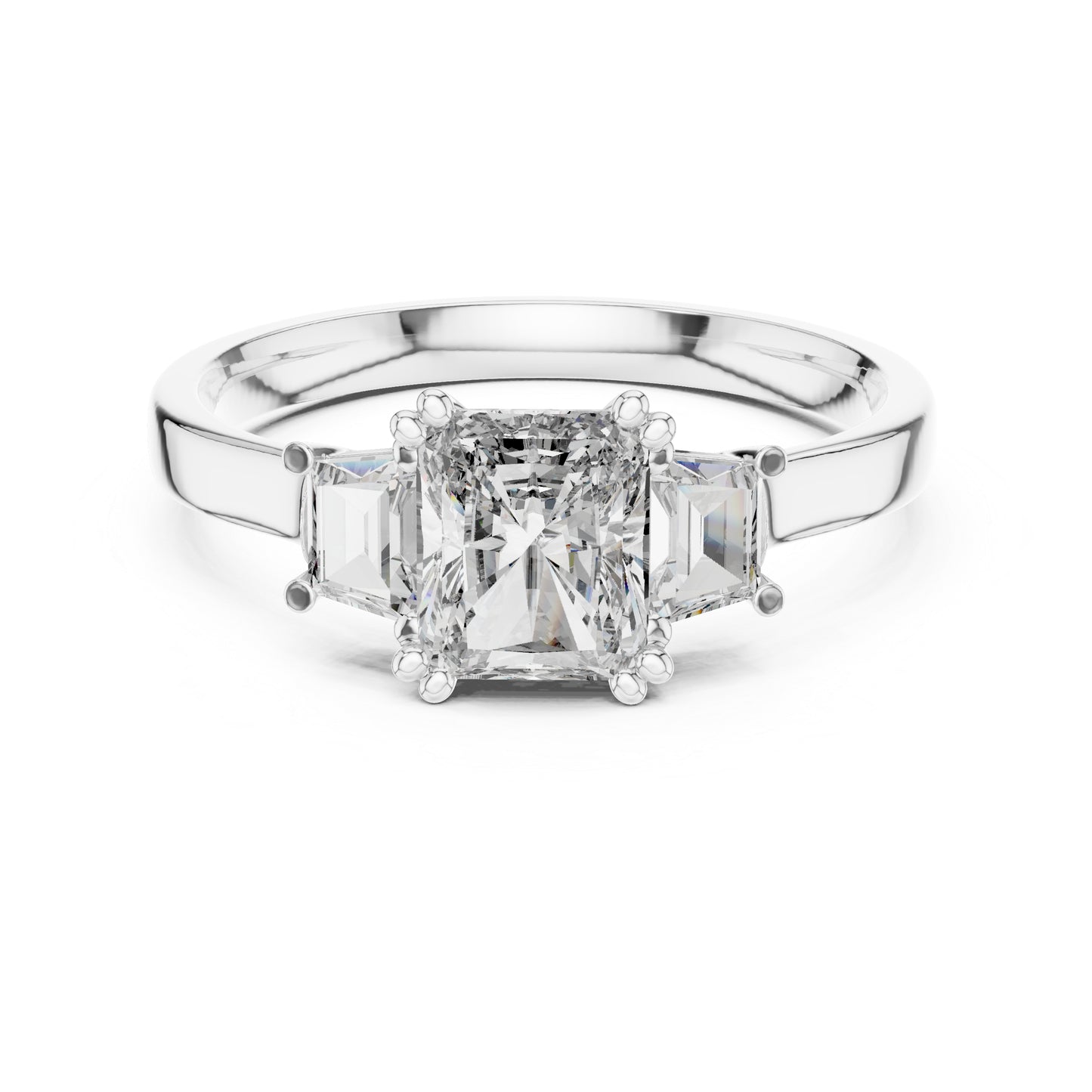 18K Rose Gold Custom Baguette & Radiant Lab-Grown Diamond Engagement Ring for Women | Pure Carat