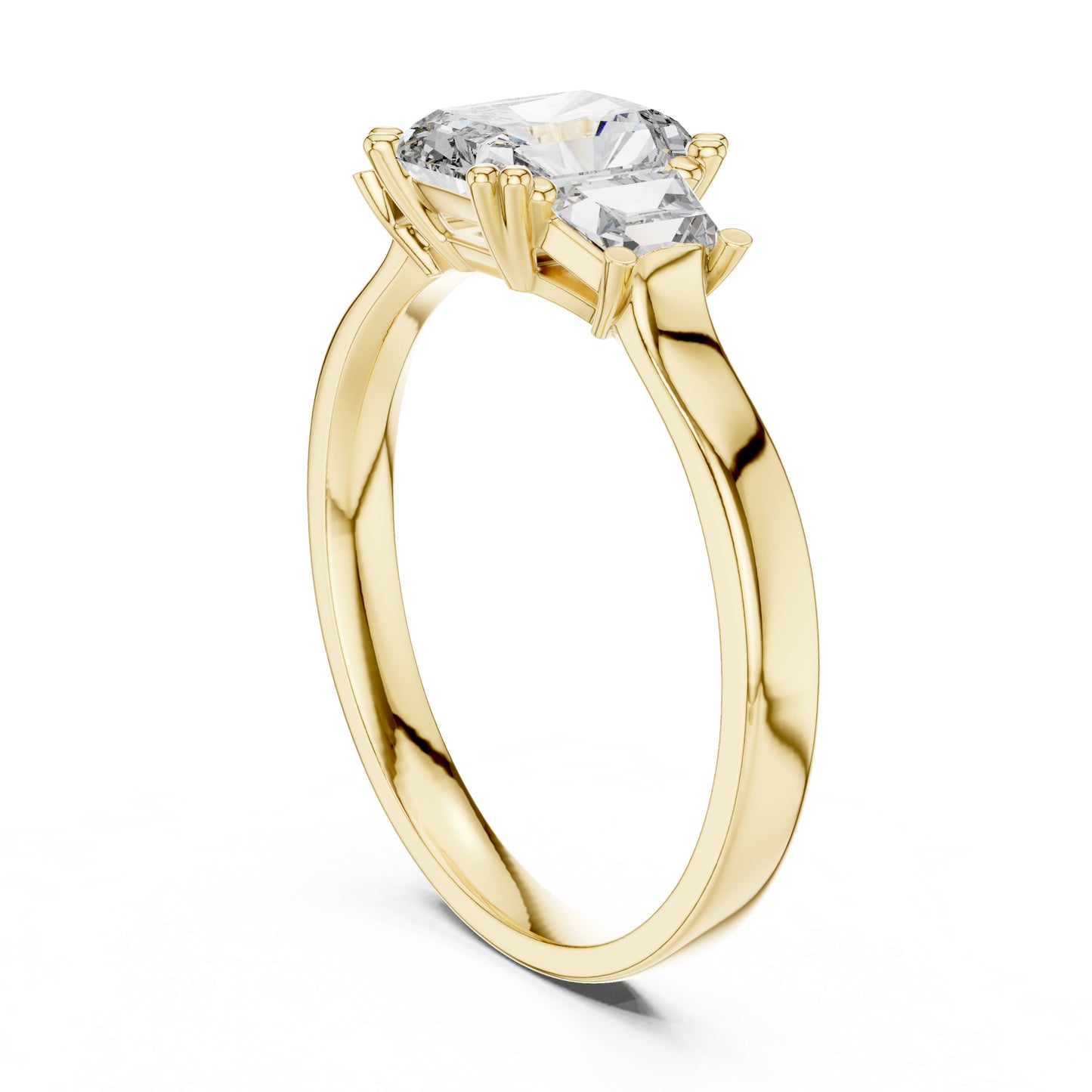 18K Rose Gold Custom Baguette & Radiant Lab-Grown Diamond Engagement Ring for Women | Pure Carat