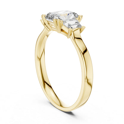 18K Rose Gold Custom Baguette & Radiant Lab-Grown Diamond Engagement Ring for Women | Pure Carat