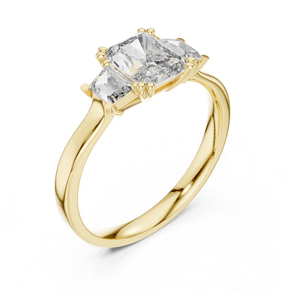18K Rose Gold Custom Baguette & Radiant Lab-Grown Diamond Engagement Ring for Women | Pure Carat