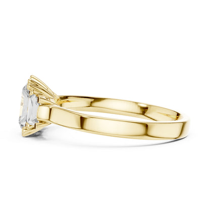 18K Rose Gold Custom Baguette & Radiant Lab-Grown Diamond Engagement Ring for Women | Pure Carat