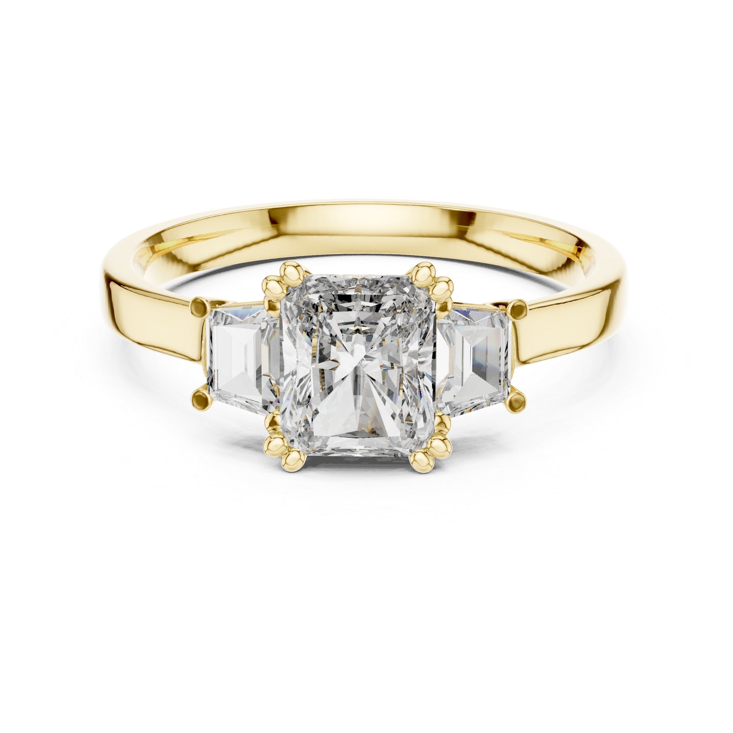 18K Rose Gold Custom Baguette & Radiant Lab-Grown Diamond Engagement Ring for Women | Pure Carat