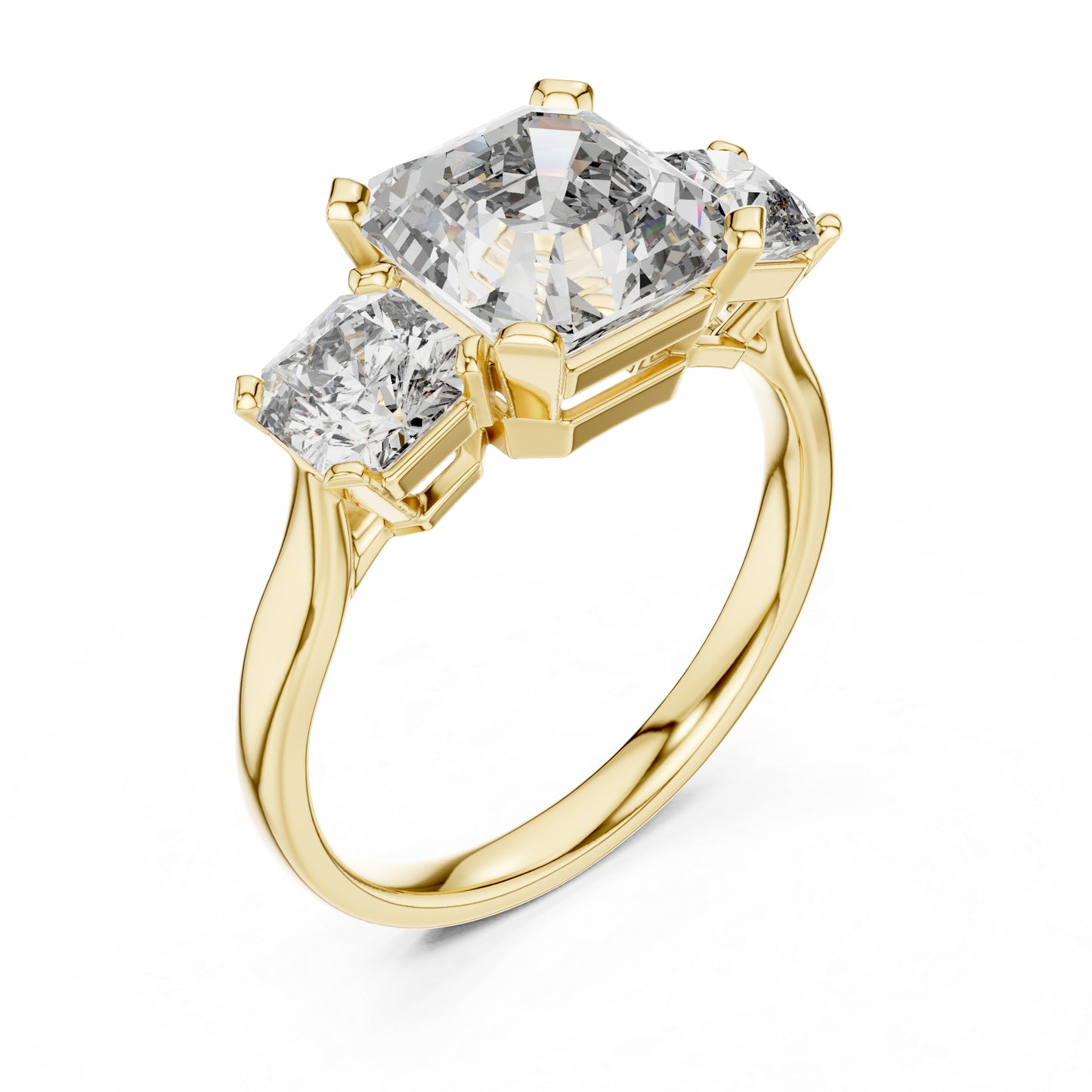 14K Yellow Gold Radiant & Emerald Lab-Grown Diamond Ring for Women | Everyday Wear | Pure Carat