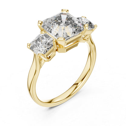 14K Yellow Gold Radiant & Emerald Lab-Grown Diamond Ring for Women | Everyday Wear | Pure Carat