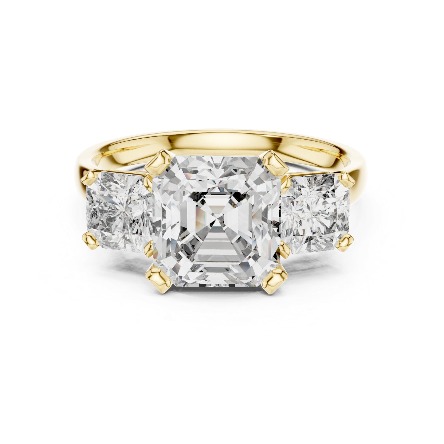 14K Yellow Gold Radiant & Emerald Lab-Grown Diamond Ring for Women | Everyday Wear | Pure Carat
