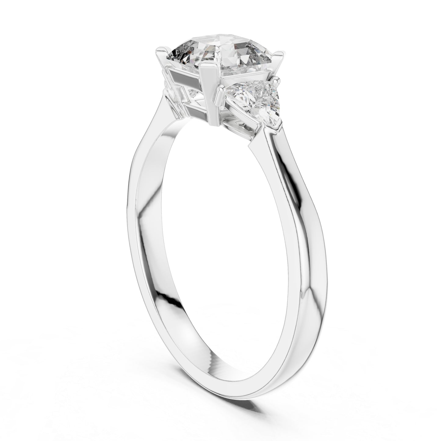18K Rose Gold Trillion & Emerald Lab-Grown Diamond Stud Ring for Women | Party Wear | Pure Carat