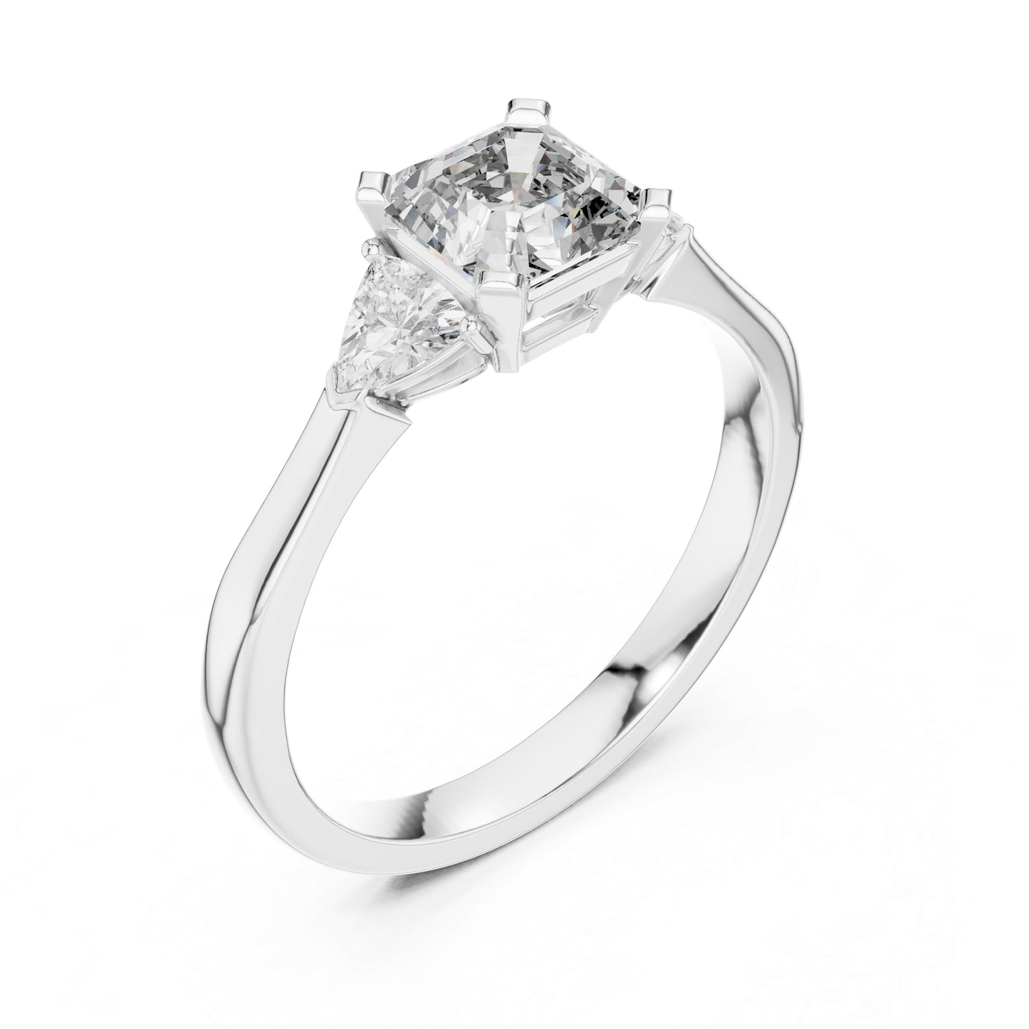 18K Rose Gold Trillion & Emerald Lab-Grown Diamond Stud Ring for Women | Party Wear | Pure Carat