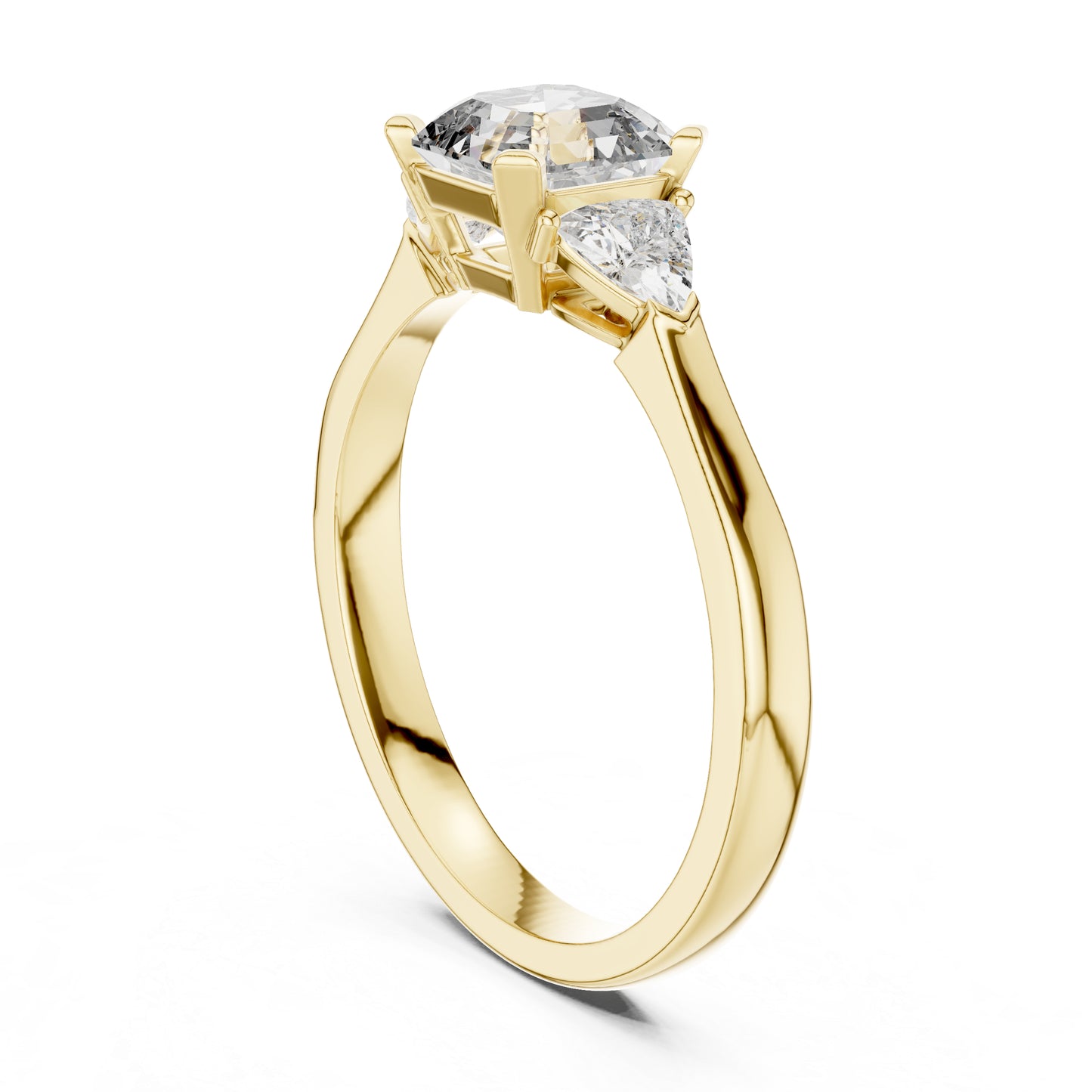 18K Rose Gold Trillion & Emerald Lab-Grown Diamond Stud Ring for Women | Party Wear | Pure Carat