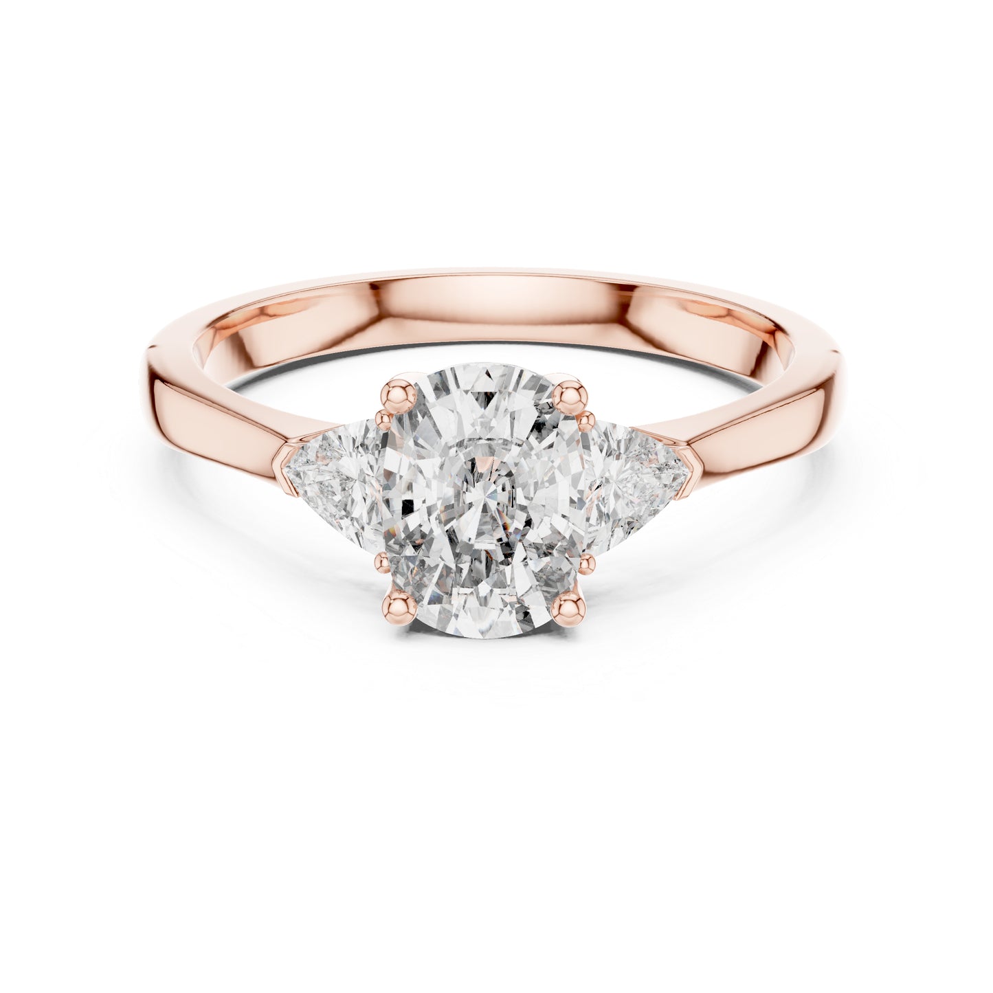 14K White Gold Cushion & Curved Trillion Lab-Grown Diamond Solitaire Ring for Women | Wedding | Pure Carat