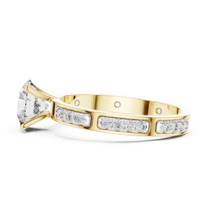 PureCarat 18K Yellow Gold Round Lab-Grown Diamond Solitaire Ring