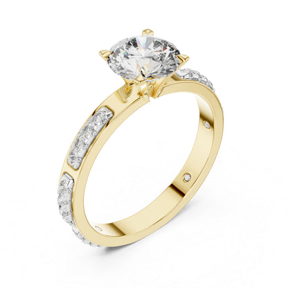 PureCarat 18K Yellow Gold Round Lab-Grown Diamond Solitaire Ring