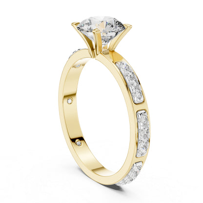 PureCarat 18K Yellow Gold Round Lab-Grown Diamond Solitaire Ring