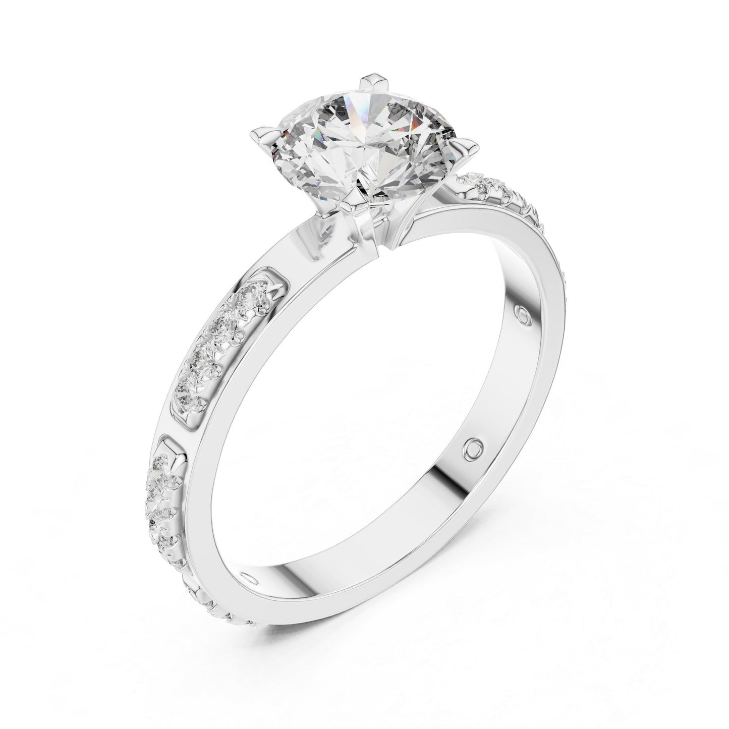 PureCarat 18K Yellow Gold Round Lab-Grown Diamond Solitaire Ring