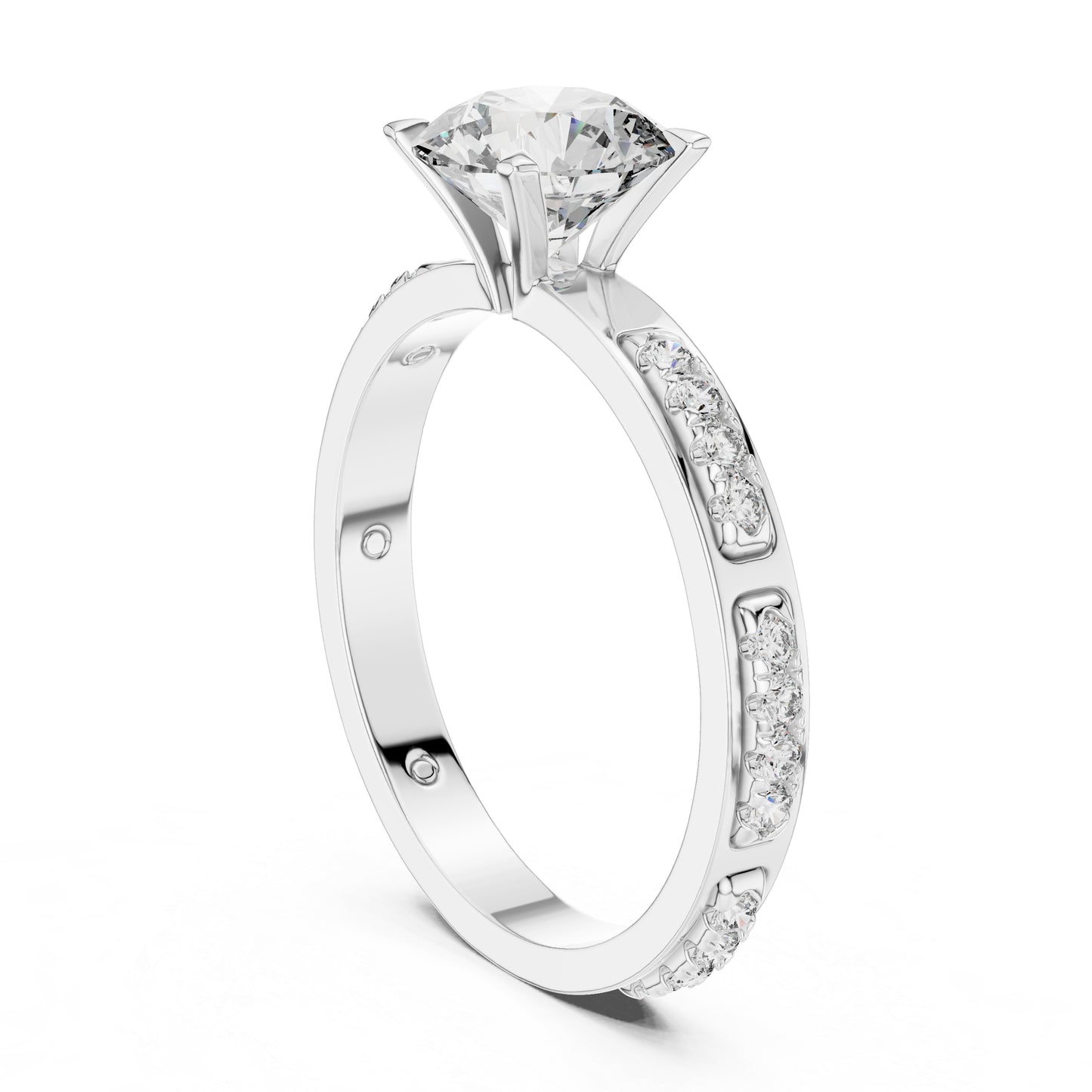 PureCarat 18K Yellow Gold Round Lab-Grown Diamond Solitaire Ring