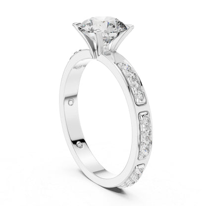 PureCarat 18K Yellow Gold Round Lab-Grown Diamond Solitaire Ring