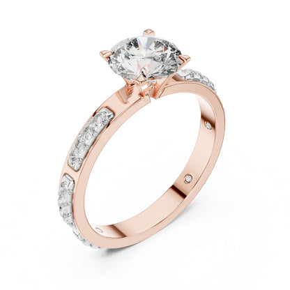 PureCarat 18K Yellow Gold Round Lab-Grown Diamond Solitaire Ring