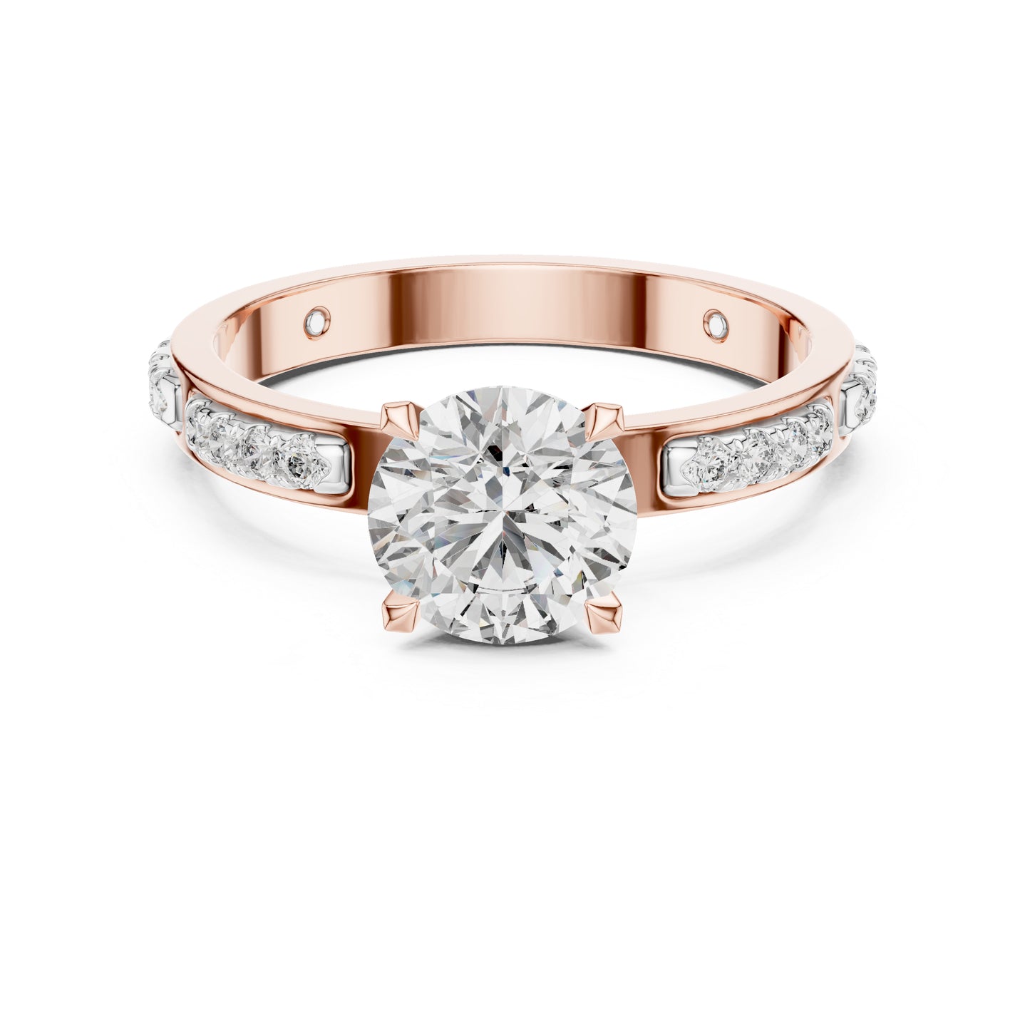 PureCarat 18K Yellow Gold Round Lab-Grown Diamond Solitaire Ring