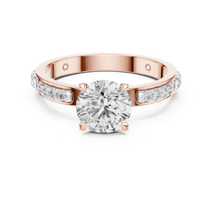 PureCarat 18K Yellow Gold Round Lab-Grown Diamond Solitaire Ring