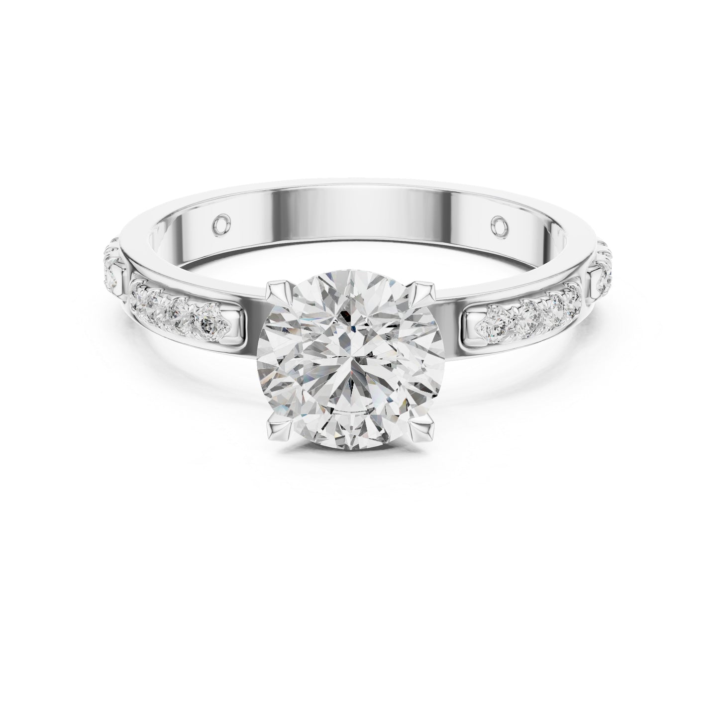 PureCarat 18K Yellow Gold Round Lab-Grown Diamond Solitaire Ring