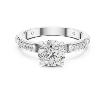 PureCarat 18K Yellow Gold Round Lab-Grown Diamond Solitaire Ring