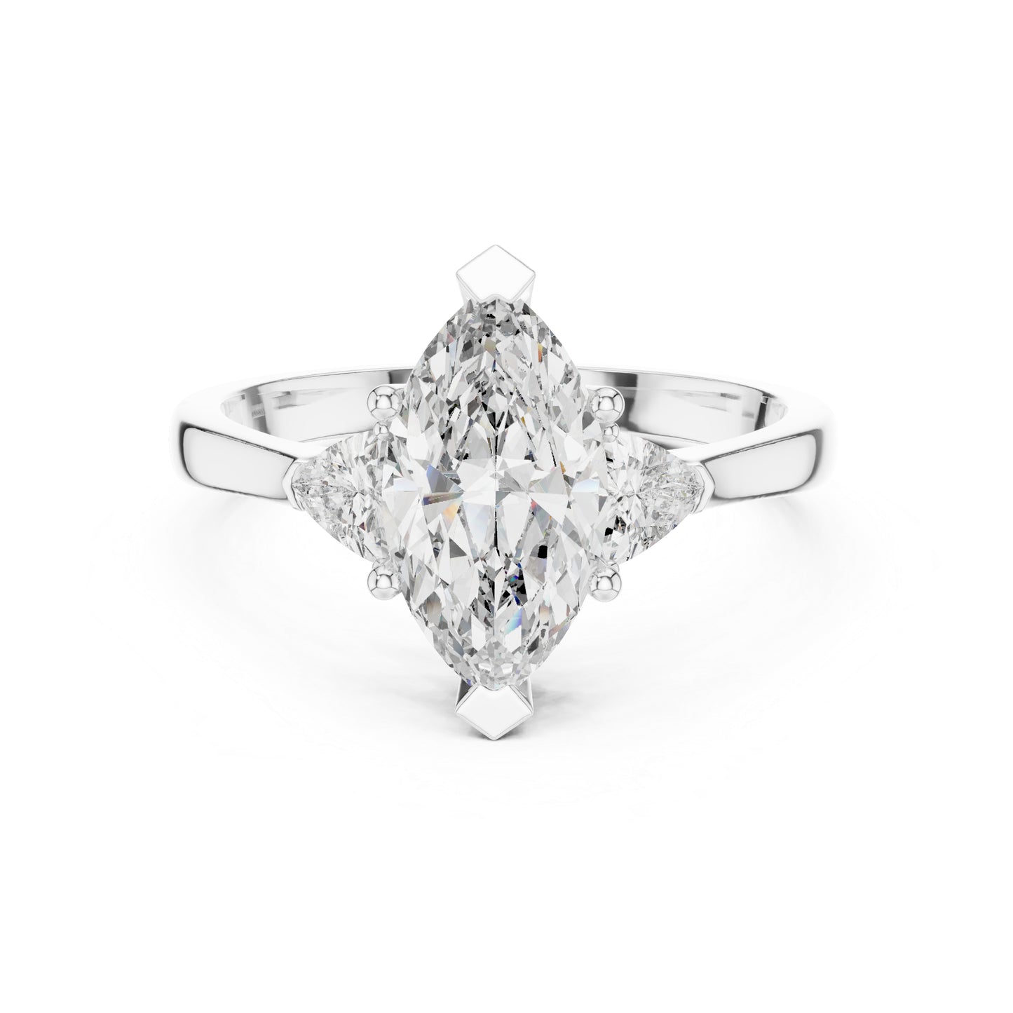 14K Rose Gold Marquise & Trillion Lab-Grown Diamond Ring for Women | Bridal Wear | Pure Carat