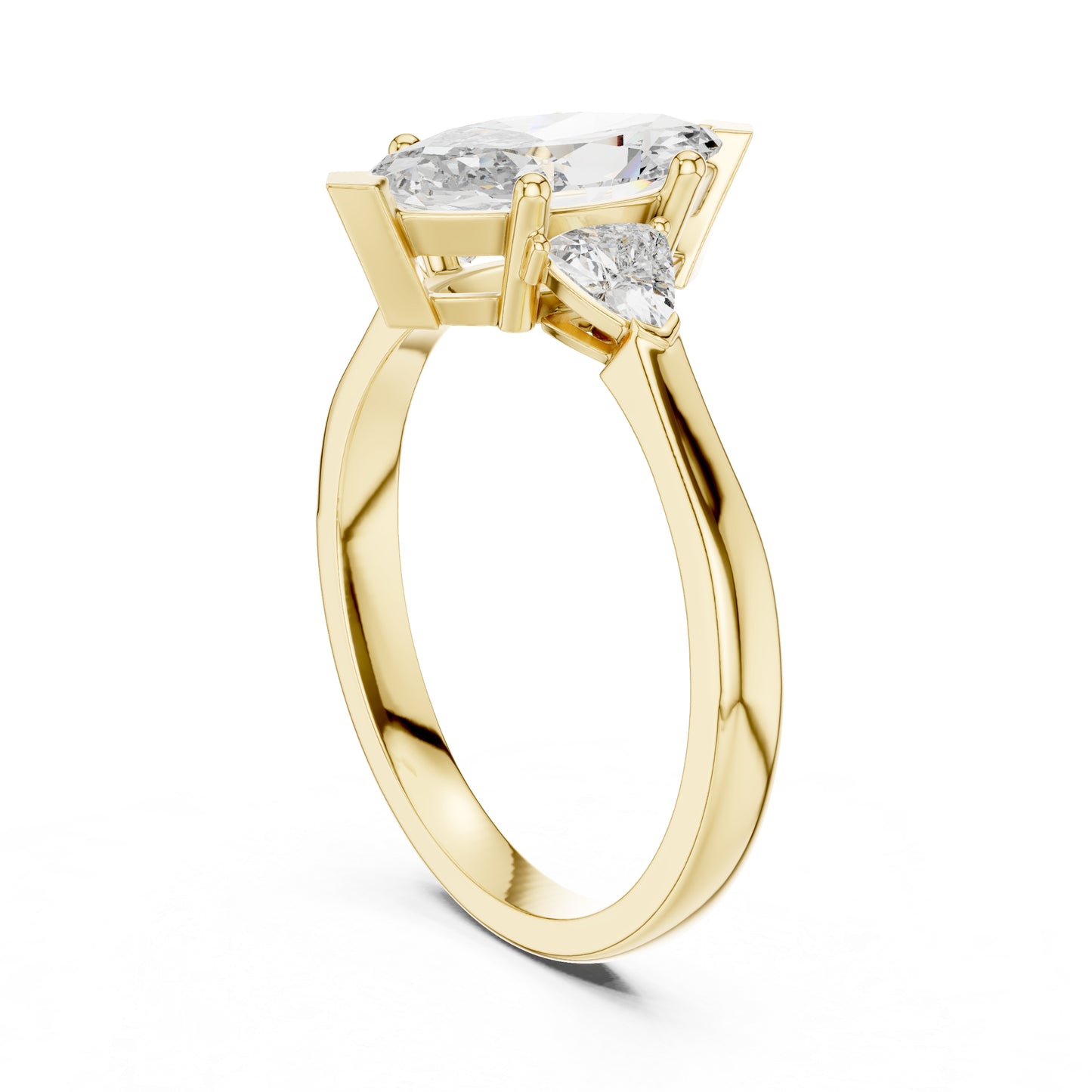 14K Rose Gold Marquise & Trillion Lab-Grown Diamond Ring for Women | Bridal Wear | Pure Carat