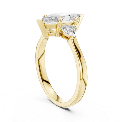 14K Rose Gold Marquise & Trillion Lab-Grown Diamond Ring for Women | Bridal Wear | Pure Carat