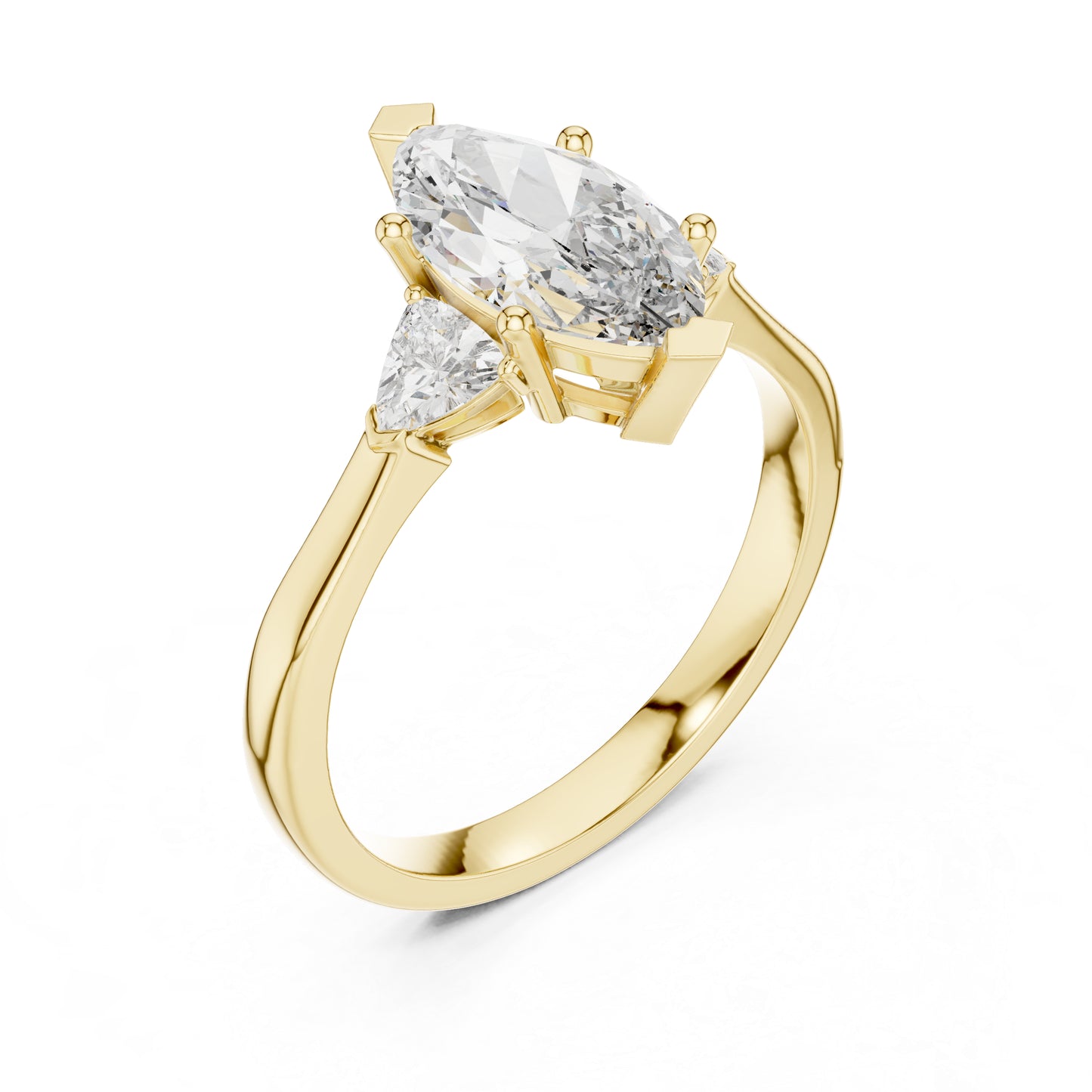 14K Rose Gold Marquise & Trillion Lab-Grown Diamond Ring for Women | Bridal Wear | Pure Carat