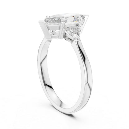 14K Rose Gold Marquise & Trillion Lab-Grown Diamond Ring for Women | Bridal Wear | Pure Carat