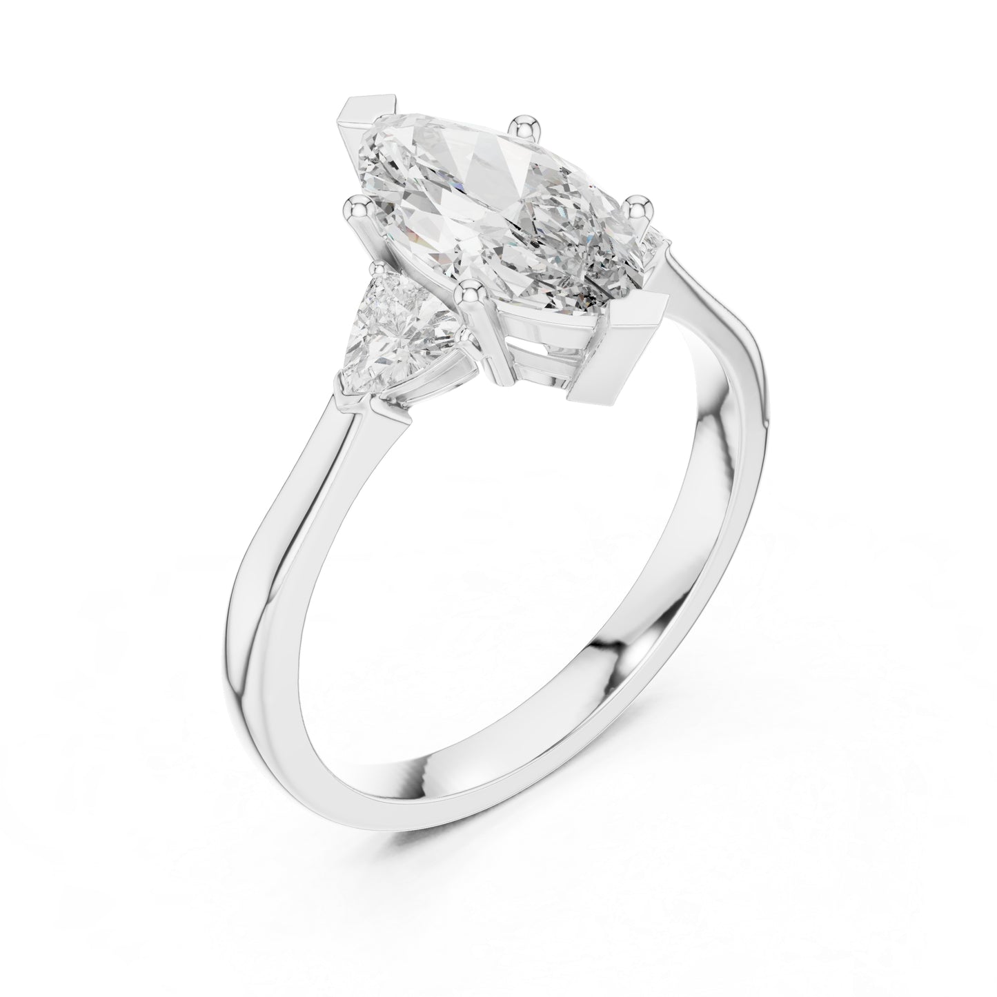 14K Rose Gold Marquise & Trillion Lab-Grown Diamond Ring for Women | Bridal Wear | Pure Carat