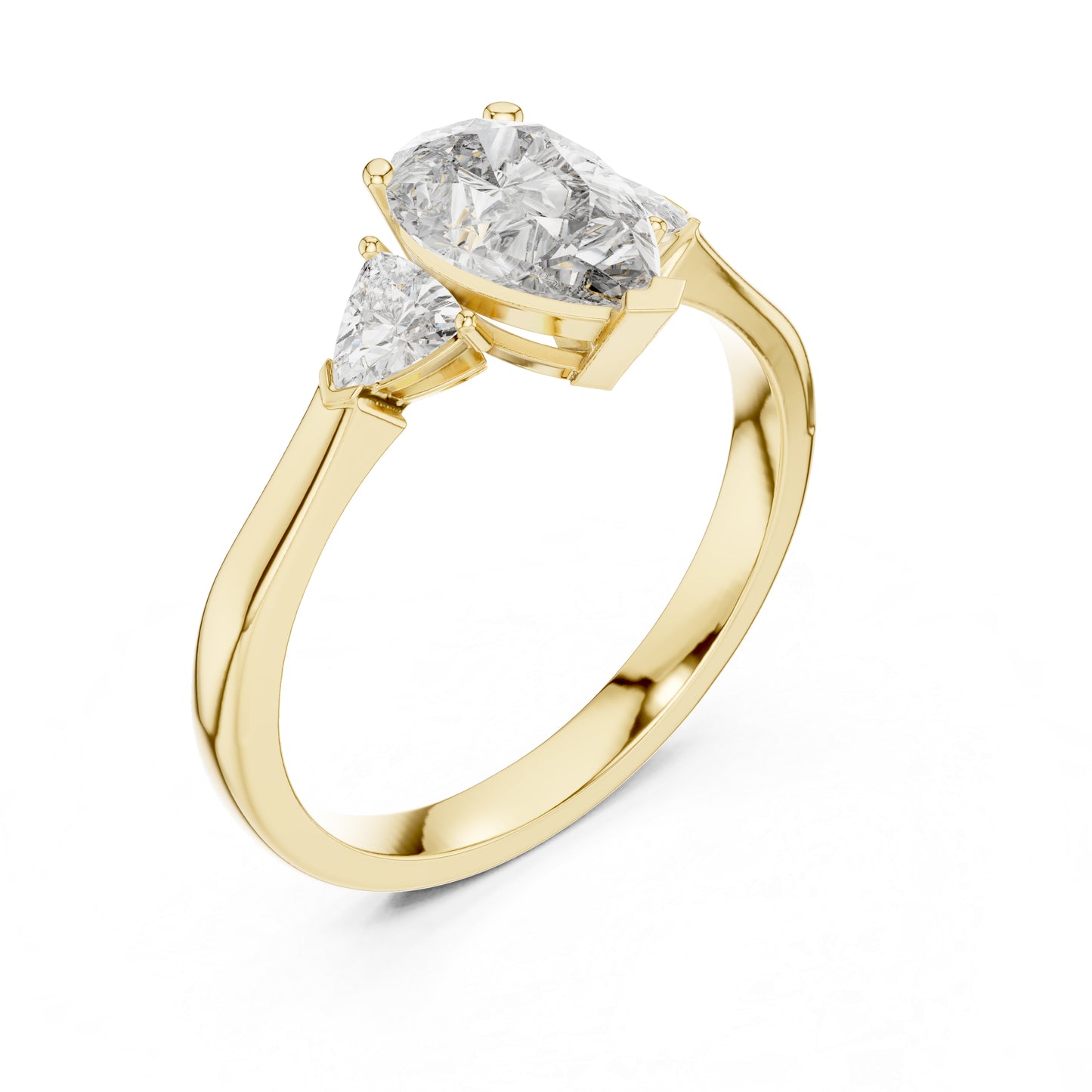18K White Gold Pear & Trillion Lab-Grown Diamond Drop Ring for Women | Anniversary Gift | Pure Carat