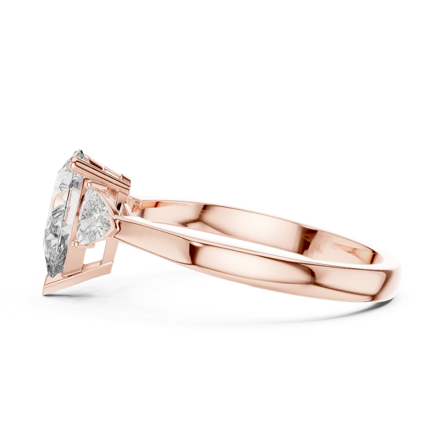 18K White Gold Pear & Trillion Lab-Grown Diamond Drop Ring for Women | Anniversary Gift | Pure Carat