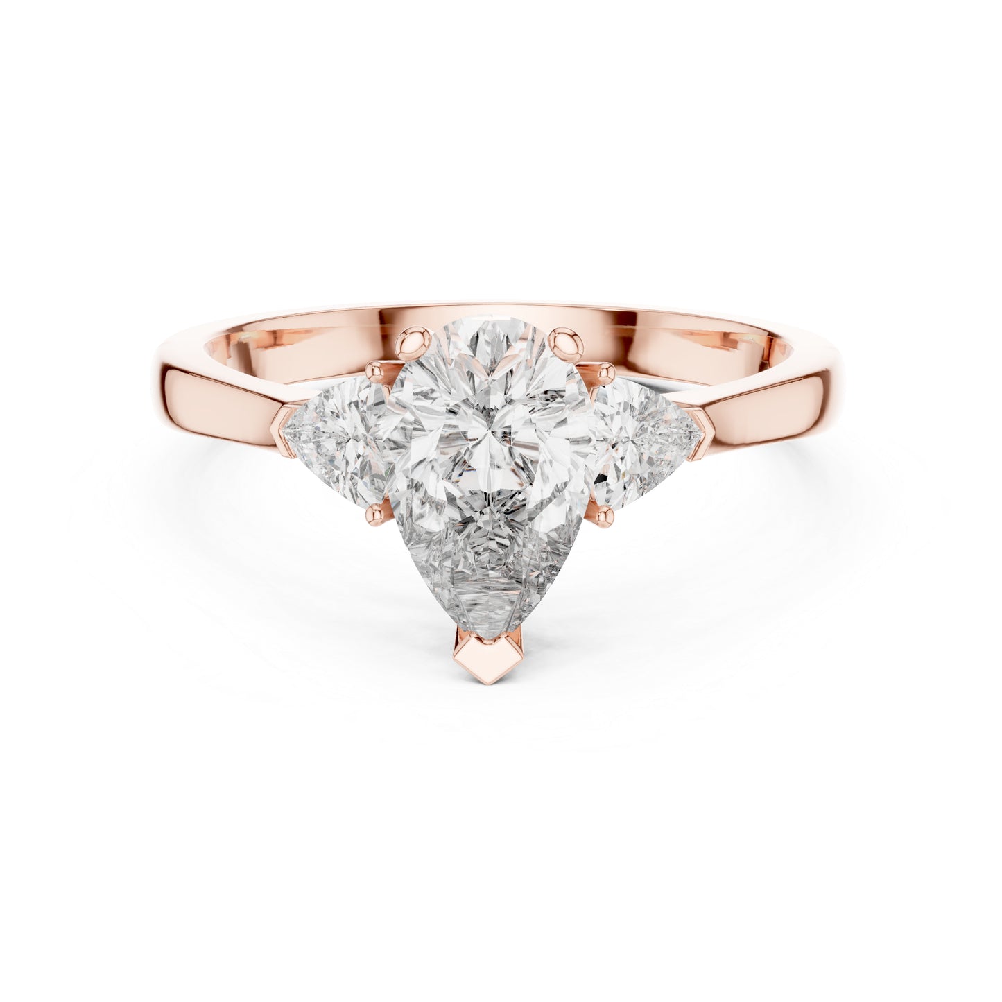 18K White Gold Pear & Trillion Lab-Grown Diamond Drop Ring for Women | Anniversary Gift | Pure Carat