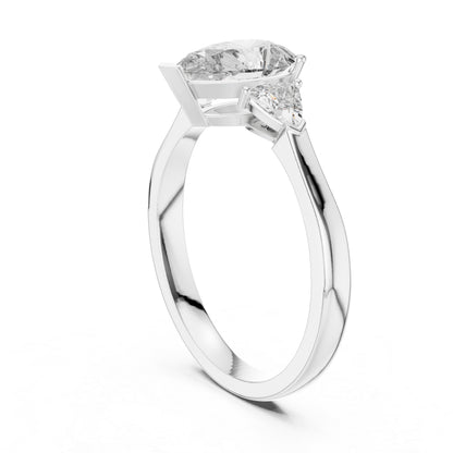 18K White Gold Pear & Trillion Lab-Grown Diamond Drop Ring for Women | Anniversary Gift | Pure Carat