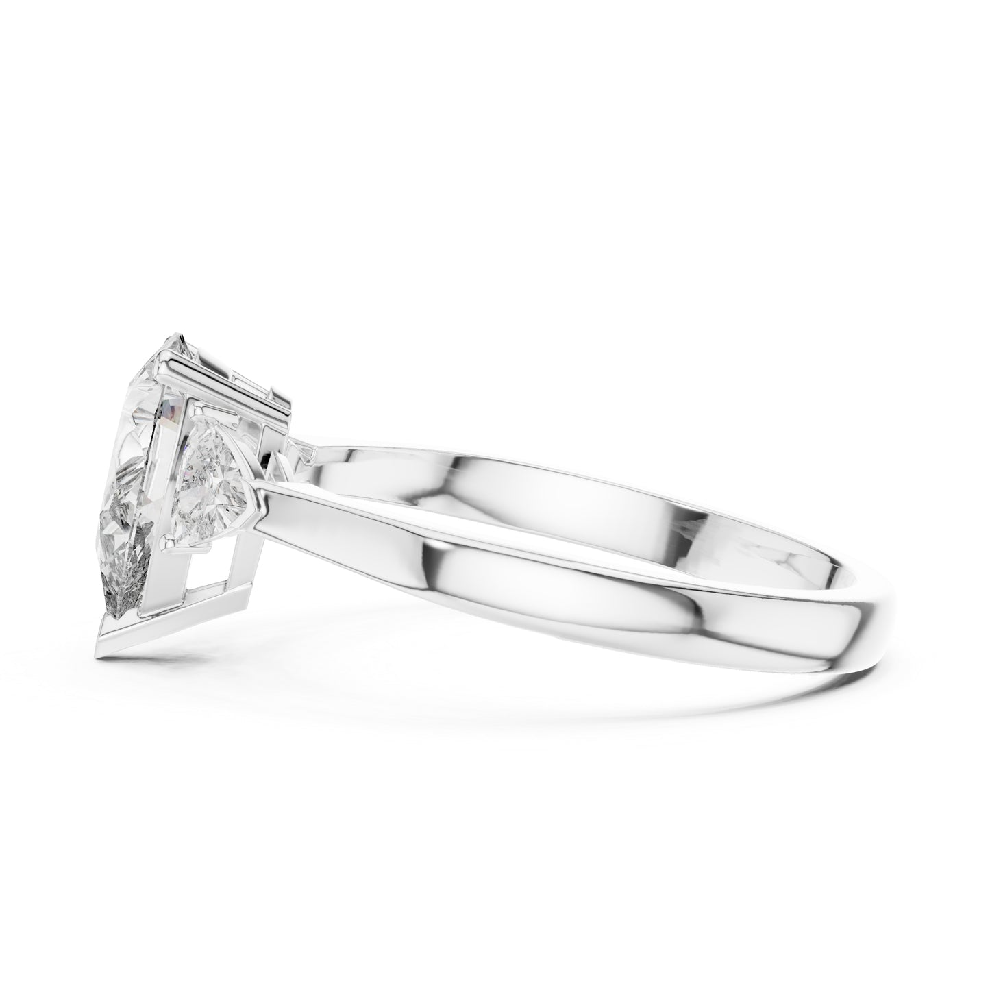18K White Gold Pear & Trillion Lab-Grown Diamond Drop Ring for Women | Anniversary Gift | Pure Carat